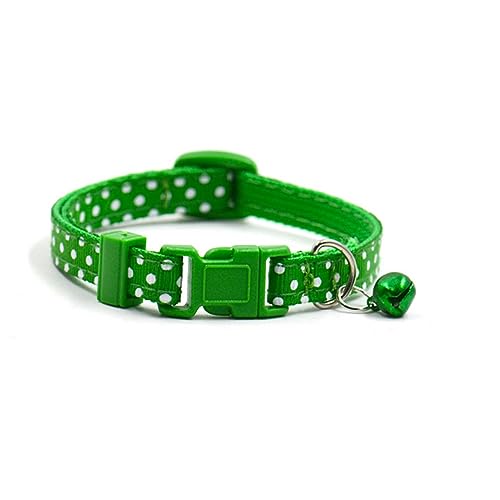 CIYODO Katzen Hundehalsband Mit Glöckchen Verstellbar Und Leicht Für Kleine Hunde Und Katzen Fröhlichem Grün Für Weihnachten Und Alltag von CIYODO