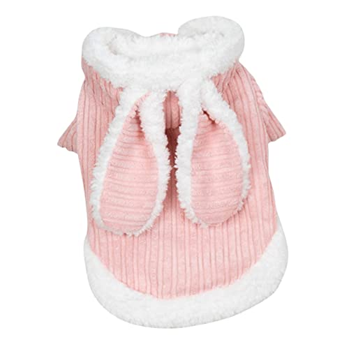 CIYODO Hundemantel Fleece Hoodie Für Kleine Hunde Warm Und Bequem Mit Niedlichem Kaninchen-Design Für Herbst Und Winter Für Fotos Und Partys Aus Atmungsaktivem Material von CIYODO