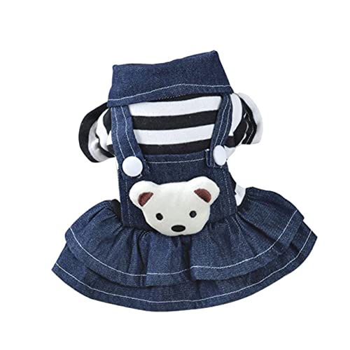 CIYODO Haustierbekleidung Hunde Geschirr Handyständer Denim-Overall Schlafanzug für Männer Dog Clothes Hemden Cargohose für Herren Netz Pyjama Winterkleidung Gurt Kleinkind Hosenträger von CIYODO