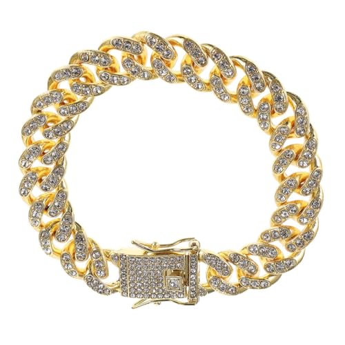 CIYODO Halskette Hundeleinenhalsband Kettenhalsband für Katzen Hund mit Diamanthalsband Halsketten stilvolle Haustierkette Hundekettendekoration schmücken Saitenring Zubehör Hundehalsband von CIYODO