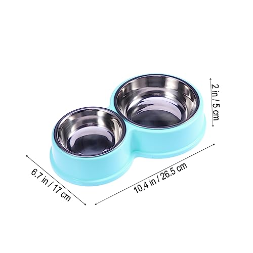 CIYODO Hundenapf Dual Dog Feeder Dual Dog Food Bowl Edelstahl Pet Bowl Dual Pet Bowl Blau von CIYODO