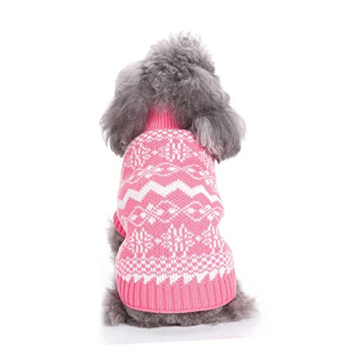 CIYODO Hundepullover Elch-Hundekleidung Elch Pullover Festliche Kleidung hundepulli Hunde Pulli Winterkleidung für Haustiere gestrickter Pullover Halloween Weihnachtskostüme Rosa von CIYODO