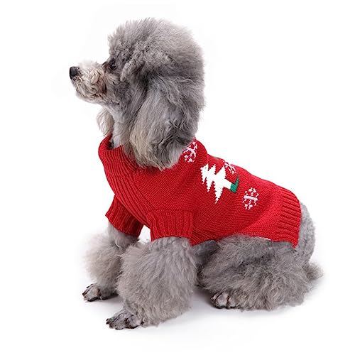 CIYODO Hundepullover Partykleidung Für Haustiere Weihnachtshund Kleiden Haustier-partykostüm Hund Weihnachtstuch Weihnachtskostüme Für Hunde Welpenkostüme Rot Weihnachtsbaum Hundekleidung von CIYODO