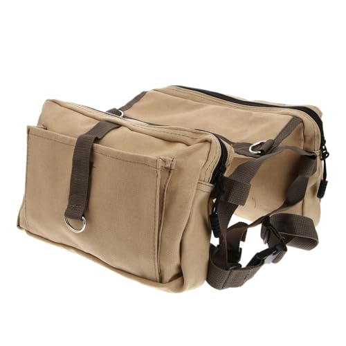 CIYODO Khakifarbene Canvas-satteltasche Für Hunde Mit Reißverschlüssen Und Klettverschlüssen Für Hundefutter Erste-Hilfe-Kasten Und Spielzeug Für Wanderungen Camping CIYODO Khakifarbene Canvas-satteltasche Für Hunde Mit Reißverschlüssen Und Klettverschlüssen Für Hundefutter Erste-Hilfe-Kasten Und Spielzeug Für Wanderungen Camping von CIYODO