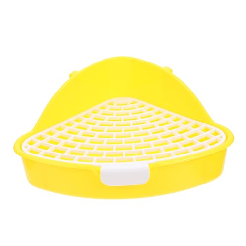 CIYODO Kasten Kaninchentoilette Wc-ablage Futter Für Kaninchenkäfige Hundepfotenreiniger Ratte Flocken Versteck Große Katzentoilette Hunde-PIPI-pad Kaninchen Ecktöpfchen Yellow Plastik von CIYODO