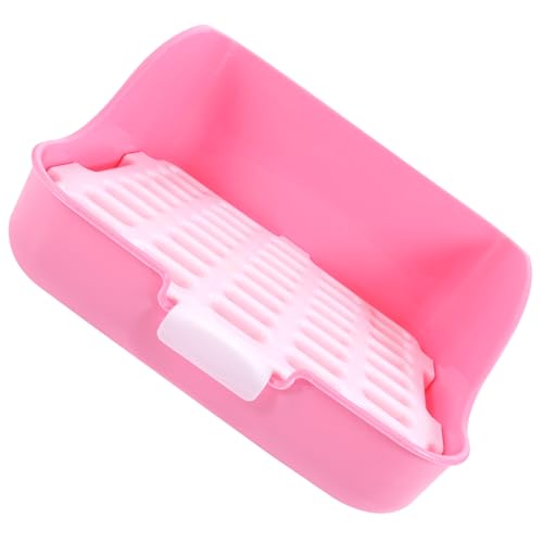 CIYODO Kasten Töpfchentrainer für Kaninchen Hamster klo kaninchentoilette kaninchenstall zubehör Mülleimer Hasen Hamster Töpfchen Haustier-Toiletten-Töpfchen-Trainer Plastik Rosa von CIYODO