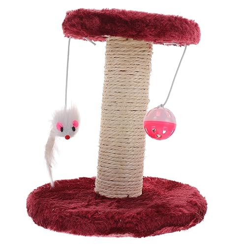CIYODO Doppelstöckiger Katzenkletterturm Aus Doppeltem Sisal Weinrot Kratzbaum Für Den Innenbereich Für Katzen CIYODO Doppelstöckiger Katzenkletterturm Aus Doppeltem Sisal Weinrot Kratzbaum Für Den Innenbereich Für Katzen von CIYODO