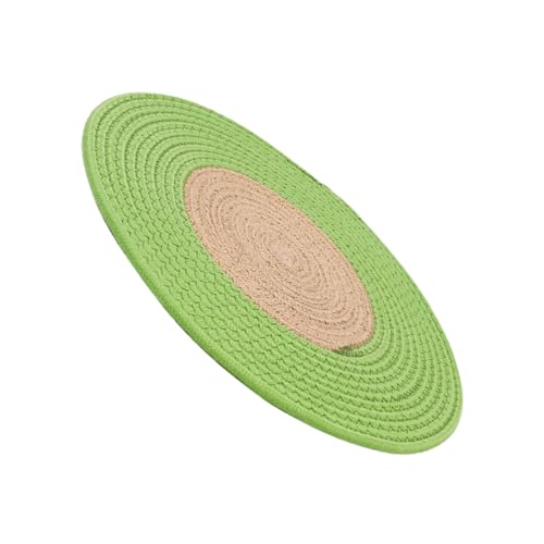 CIYODO Krallenschleifunterlage für Katzen Gestrickte Katzenschlafmatte aus Natürlicher Baumwolle Kratzbrett für Katzen Multifunktional in Braun und Weiß Langlebig und Praktisch von CIYODO