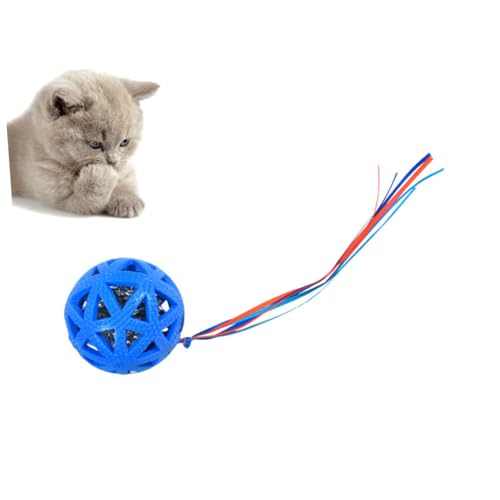 CIYODO Katzenspielzeug Große Blaue Klangpapier Bälle Widerstandsfähig Beißfest für Katzen Spiel und Aktivität zur Krallenpflege und Beschäftigung von CIYODO
