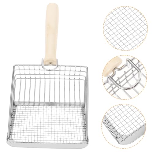 CIYODO Katzenstreuschaufel mit Ergonomischem Holzgriff Tiefe Schaufel mit Feinen Löchern für Einfache rutschfest und Langlebig für Katzenstreu und Kätzchen Wiederverwendbar und von CIYODO