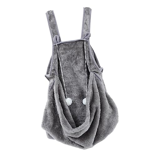 CIYODO Katzenumarmungsschürze Haustiere Tragen Katzentransporter Warm klein Tasche mit Katze Katzenträgerbeutel süße Schürze Katze Katzenträger tragbar Katzenschlafsack Korallenvlies Grau von CIYODO