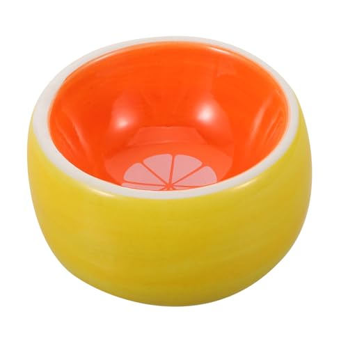 CIYODO Keramische Schüssel mit Rutschfester Basis für Kleintiere für Hamster Kaninchen und Haustiere Orange von CIYODO