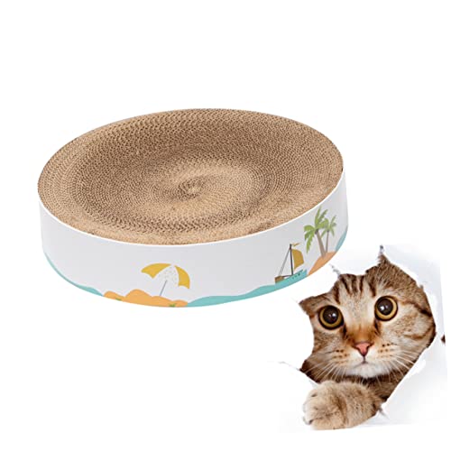 CIYODO Klauen-Grenz-Katzenspielzeug Rundes Kratzbett für Katzen gewellt runden kratzen Schüssel Formen Sie Katzenkratzer -Karton Kratzbaum aus Katzenpapier Katzenpappe Zufällige Farbe von CIYODO