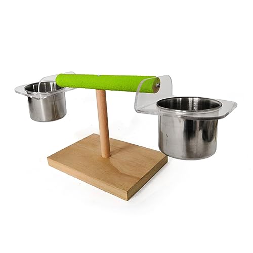 CIYODO Kletterständer für Vögel holzspielzeug holzspielsachen papageienspielzeug wellensittich zubehör für käfig Stand Vogelspielzeug für Papageien Papageienständerschale Bambus von CIYODO