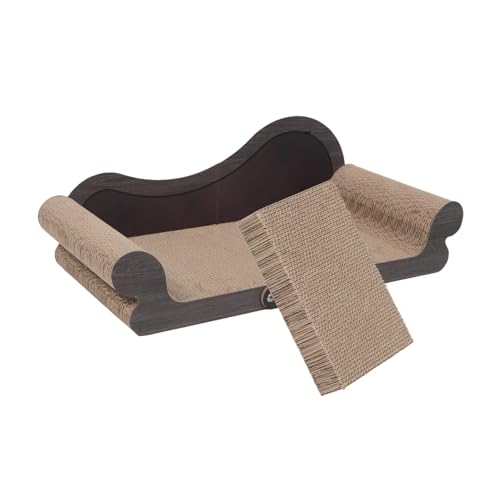 CIYODO Kratzcouch aus Wellpappe für Katzen mit Verschleißfestem Design Schadstofffrei Geruchsarm Großflächig zum Krallenpflege und Möbel Schützen für Wohnungskatzen von CIYODO