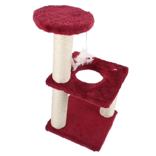 CIYODO Mehrschichtiger Katzenkratzbaum Weinrot Stabiler Katzenbaumturm Für Große Katzen Krallenpflege Und Integrierte Kletterplattform Für Katzen Mit Mehreren CIYODO Mehrschichtiger Katzenkratzbaum Weinrot Stabiler Katzenbaumturm Für Große Katzen Krallenpflege Und Integrierte Kletterplattform Für Katzen Mit Mehreren von CIYODO