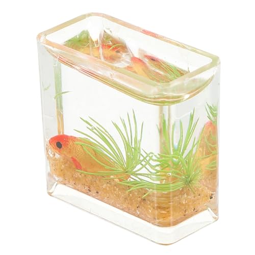 CIYODO Miniatur Goldfischglas Modell Miniaturhaus Dekoration Tischaccessoire Kleines Aquarium Ornament Warmes Feines Handwerk für Puppenhaus und Miniaturlandschaft von CIYODO