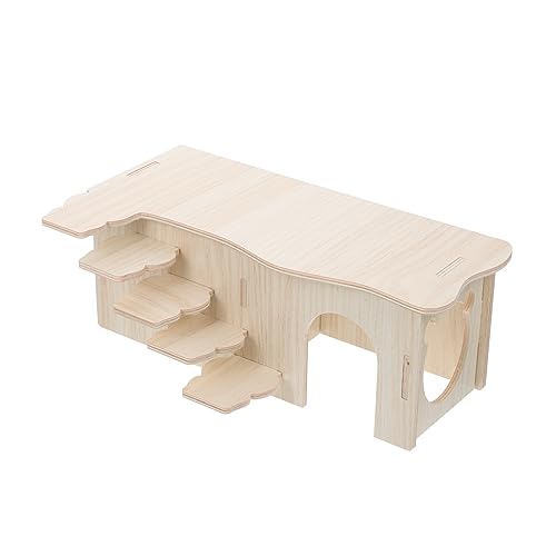CIYODO Holzhaus Für Kleine Haustiere Hamster Versteck Mit Leiter Natürliches Und Sicheres Holzmaterial Bequemer Ort Zum Entspannen von CIYODO