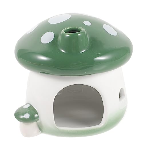 CIYODO Nest aus Keramik Hamster Dekorationen Pilzhamster Cool Kühlung Hamsternest Kühlnest für Hamster Hamster-Keramik-Nest Hamster Habitat Fell Hamsterbett aus Keramik Light Green von CIYODO