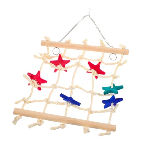 CIYODO Hängendes Kletternetz Für Papageien Und Vögel Aus Baumwollseil Zum Klettern Und Kauen Verschleißfestes Papageienspielzeug Hängendes Vogelspielzeug Praktisches von CIYODO
