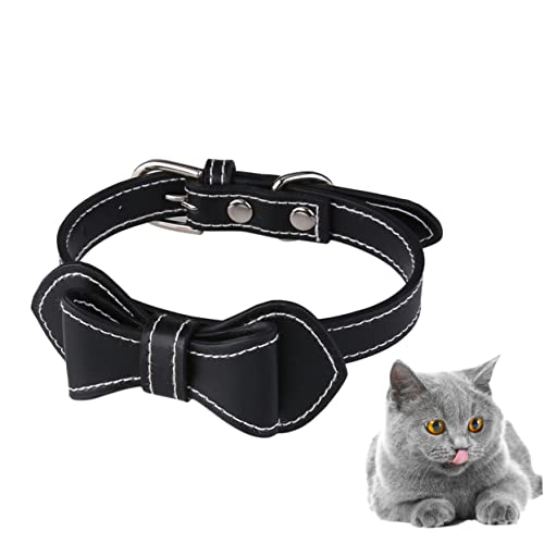 CIYODO Pu-haustierhalsband Mit Schleife Halsband Hund Breit Katzenhalsband Praktisch Haustierzubehör Strapazierfähig von CIYODO