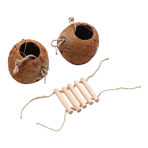 CIYODO Papageien-Kokos- hängende Zucht Vogelbarsch Vogelhaus mit Leiter tummelplatz holzleiter Spielzeug Vogel verstecken Kokosnussnest Vogelkokosnussschalennest Kokosnuss schnitzen CIYODO Papageien-Kokos- hängende Zucht Vogelbarsch Vogelhaus mit Leiter tummelplatz holzleiter Spielzeug Vogel verstecken Kokosnussnest Vogelkokosnussschalennest Kokosnuss schnitzen von CIYODO