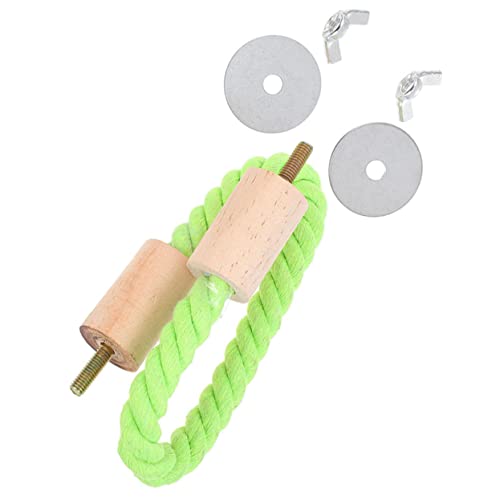 CIYODO Papageien-baumwollseil-stehstock Stangen Futterspender Haustier Nest Hängend Hamster Vogelbarsch Vogel Seil Barsch Ring Vogelseil Vogelschaukel Hirse Block Taube Light Green von CIYODO