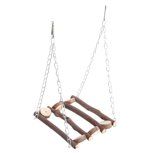 CIYODO Vogel Schaukeln Aus Holz Für Papageien Robuster Vogelstand Mit Spielzeug Für Käfige Für Sittiche Und Papageien Fördert Spiel Und Training von CIYODO