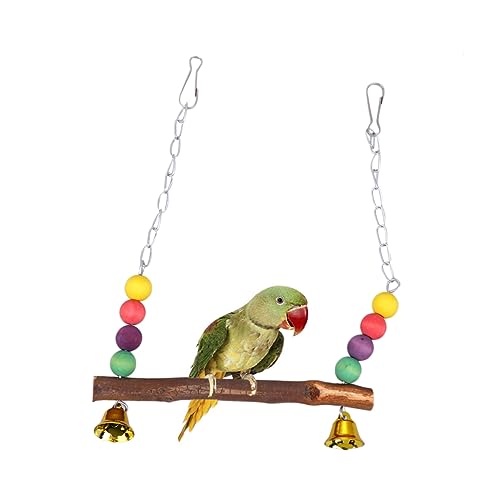 CIYODO Papageienschaukel aus Holz Bunte Perlen Spielzeug für Kleine Vögel Sicher und Praktisch Vogelspielplatz für Nymphensittiche und Sittiche CIYODO Papageienschaukel aus Holz Bunte Perlen Spielzeug für Kleine Vögel Sicher und Praktisch Vogelspielplatz für Nymphensittiche und Sittiche von CIYODO