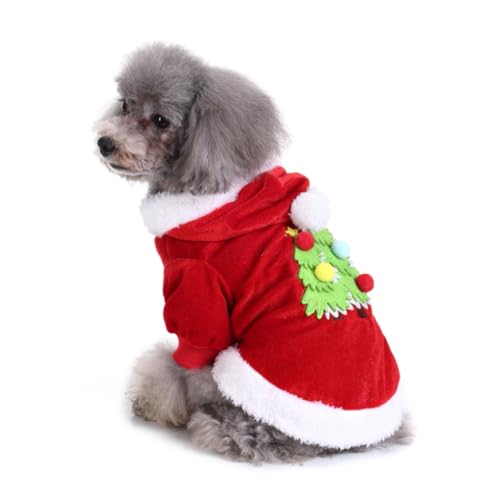 CIYODO Party-Hundetuch Partyhund Welpe Haustierkleidung Hundeoutfits für Weihnachtsmann-Kostüm Kleiner Hundepullover Haustier-Partykostüm Hundekleidung Hündchen Weihnachtstuch ältere rot von CIYODO
