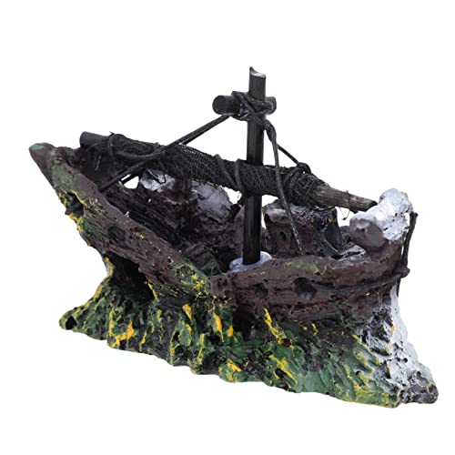 CIYODO Piratenschiff Schiffswrack Dekoration aus Harz Aquarium Ornament für Tank Sichere Materialien Wasserfreundlich Langlebig Gestaltung für Einzigartiges Aquarienerlebnis CIYODO Piratenschiff Schiffswrack Dekoration aus Harz Aquarium Ornament für Tank Sichere Materialien Wasserfreundlich Langlebig Gestaltung für Einzigartiges Aquarienerlebnis von CIYODO