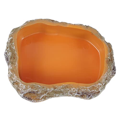 CIYODO Reptilien Futternapf und Wasserschale aus Resin Terrarium Zubehör für Eidechsen Schildkröten und Kleine zu Reinigen für Futter und Wasser von CIYODO