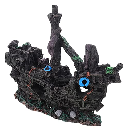 CIYODO Resin Aquarium Dekoration Piratenschiff Versteck für Fische Fischversteck Unterwasser Deko Kunstharz Schiff Ornament für Süßwasseraquarien CIYODO Resin Aquarium Dekoration Piratenschiff Versteck für Fische Fischversteck Unterwasser Deko Kunstharz Schiff Ornament für Süßwasseraquarien von CIYODO