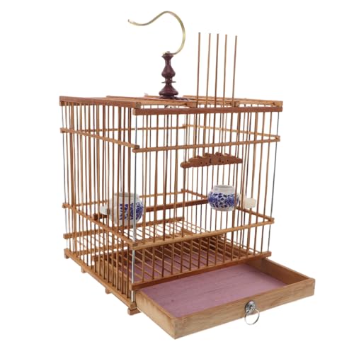 CIYODO Retro Vogelkäfig Rechteckig Kohlenstoffveredelt Stabiles Design für Stieglitze und Weißaugen Tragbar für Balkon Büro und Garten mit Natürlichem Lebensraum und Elegantem Finish von CIYODO