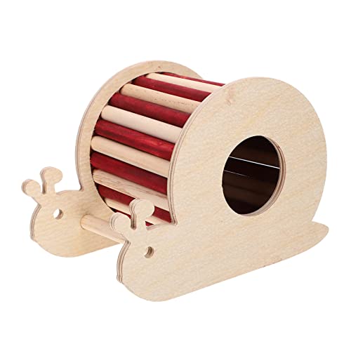 CIYODO Schneckenförmiges Hamsterhaus aus Robustem Holz Vielseitiges Hamsterspielzeug mit Treppendach Hamsterversteck für Langanhaltenden Spielspaß und Training von CIYODO