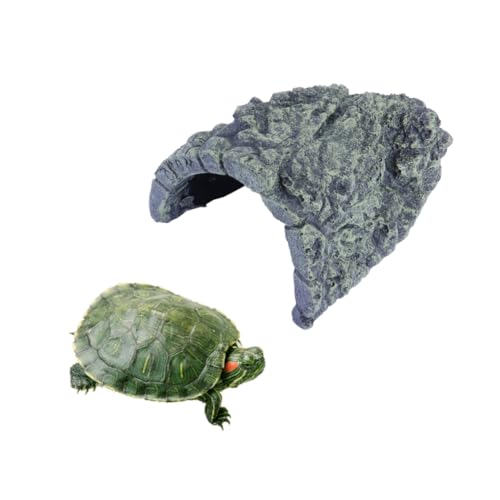 CIYODO Sich Sonnende Felsen Versteck Fischhöhle Ornamente Tank Lebensraum Schildkrötenhaus Plattform Groß Für Reptilienbecken Aquarium Schildkröten-Dock Schildkrötenprotokoll von CIYODO