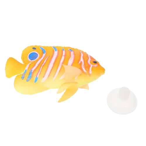 CIYODO Simulation Fisch Ornament Aquarium Dekoration Umweltfreundliche Kunststoff Deko für Aquarium und Fischbecken Lebensechte Angelfisch Nachbildung in Orange für Natürliche von CIYODO