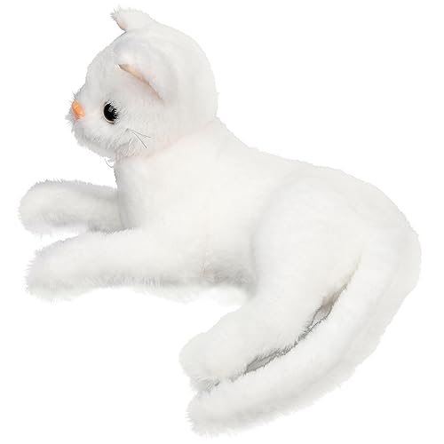 CIYODO Simulationskatzenpuppe Nachahmung Katze Realistische Katze Kuschelige Katzen Weiche Spielzeuge Simulation Kat Simuliertes Katzenspielzeug Falsche Katze Weiß Plüsch von CIYODO