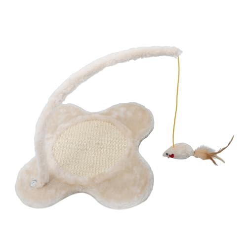 CIYODO Sisal Katzenkratzbaum mit Hängender Blütenförmiger Kratzer für Indoor Katzen Fördert Gesunde Bewegung und Spielaktivität Langlebig und Dekorativ von CIYODO