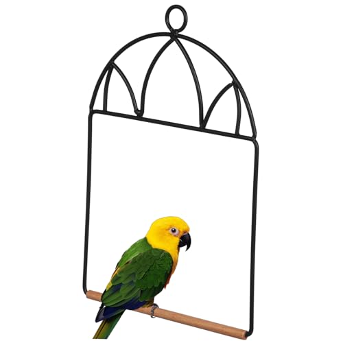 CIYODO Stabiler Papageien Standplatz aus Holz und Eisen Tragbare Vogel Schaukel zum Aufhängen Wetterfester Sitz für Käfige und Garten Sicherer Ruhe und Spielplatz für Kleine Vögel von CIYODO