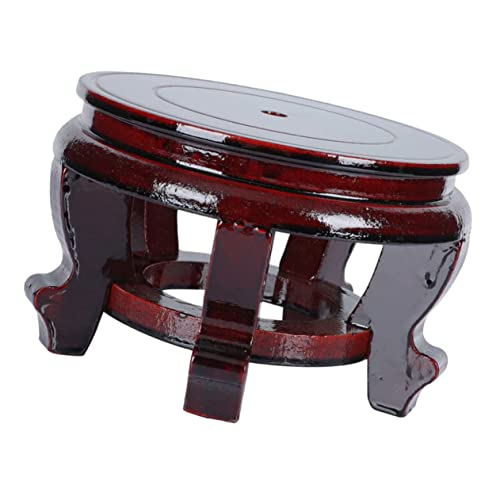CIYODO Topfregal aus Anlagen Außendekoration Zimmerpflanze Esszimmer Haushaltshalterhalter Pflanzenhalter Buddha Holzpflanzenständer Statue Bonsai Runder für Rack Stand Display Hocker von CIYODO