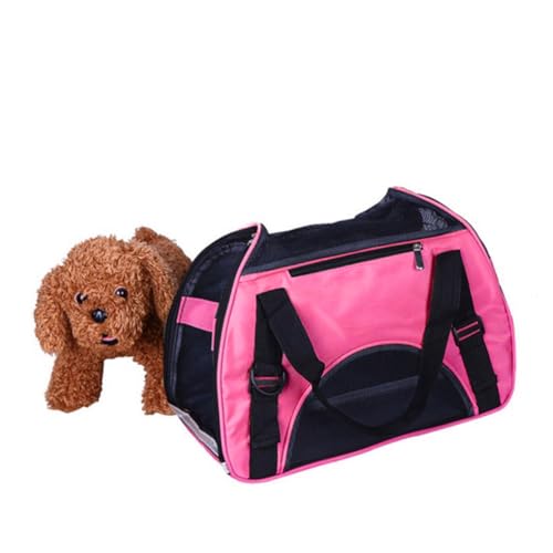 CIYODO Tragbare Klapptasche Transportbox für Hunde Tragetaschen für Haustiere Haustüte Transporttasche für Katzen Reiseträger für Welpen Rucksack-Hundeträger Outdoor-Katzentasche Rosig von CIYODO