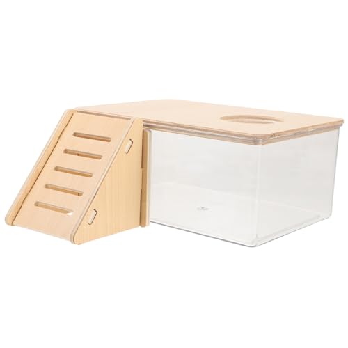 CIYODO Transparente Sandbadewanne Für Hamster 2 Teiliges Set Mit Holzleiter Und Sandbadbox Ideal Für Hamsterhaltung Und Als Dekoratives Element Robustes Und Langlebiges Material CIYODO Transparente Sandbadewanne Für Hamster 2 Teiliges Set Mit Holzleiter Und Sandbadbox Ideal Für Hamsterhaltung Und Als Dekoratives Element Robustes Und Langlebiges Material von CIYODO
