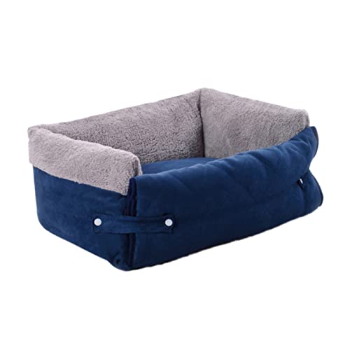 CIYODO Umgedrehter Kleine Hundebetten Größe Haustier Hundedecke Abdeckung Vlies Hundehütte Mittel Clamshell-schlafsofa Für Hunde Multifunktionaler Blue von CIYODO