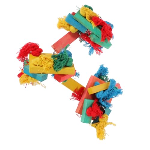 CIYODO Hängendes Papageien Spielzeug Aus Holz Sichere Und Natürliche Kauhilfe Für Vögel Für Große Papageien Und Nymphensittiche Fördert Spiel Und Beschäftigung Im Käfig von CIYODO