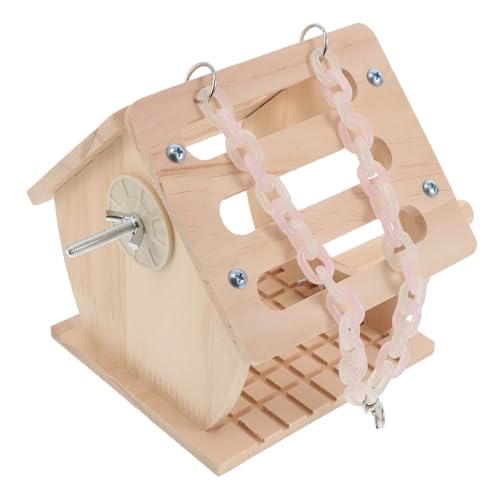 CIYODO Vogelhütte Vogelhaus Für Conure Hängendes Vogelhaus Sittichhaus Sittichnest Outdoor Papagei Vogelbrutnest Finkensitzstange Ständer Hängendes Papageiennest Holz von CIYODO