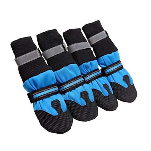 CIYODO Warme Hundeschuhe Blau rutschfeste Pfotenschutz Boots für Herbst und Winter Komfortable Outdoor Hundestiefel mit Robustem Sohlen Design Einfach Anzuziehen und Schützend von CIYODO