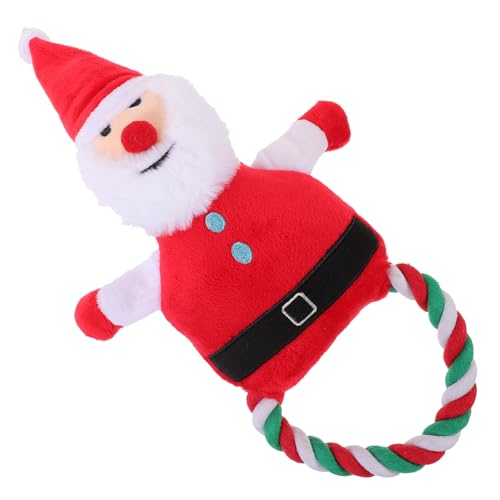 CIYODO Weihnachtliches Hundespielzeug Santa Claus Form Quietschendes Kauspielzeug für Welpen und Hunde Langlebig Zahnreinigend Interaktives Trainingsspielzeug für Zahnpflege und von CIYODO