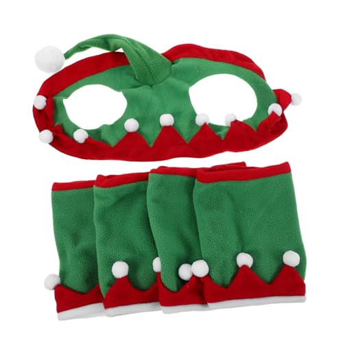 CIYODO Weihnachtliches Pferdekostüm Set mit Weichen Atmungsaktiven Beinschützern und Festlichem Hut Bequemes Design für Parade Party und Outdoor-Dekoration Einfache Handhabung Geeignet von CIYODO