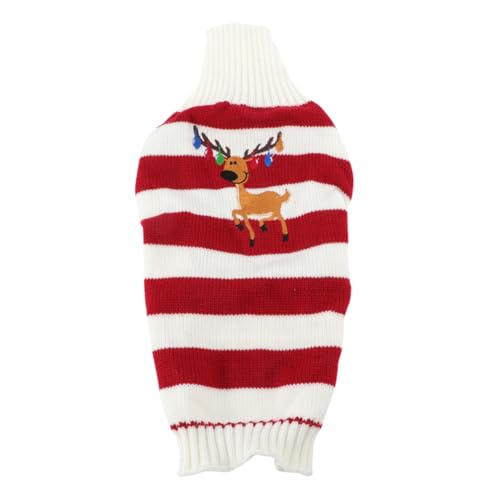 CIYODO Strickwaren Für Haustiere Elchmuster Haustierpullover Hundeweihnachtskleidung Warm S Rot CIYODO Strickwaren Für Haustiere Elchmuster Haustierpullover Hundeweihnachtskleidung Warm S Rot von CIYODO